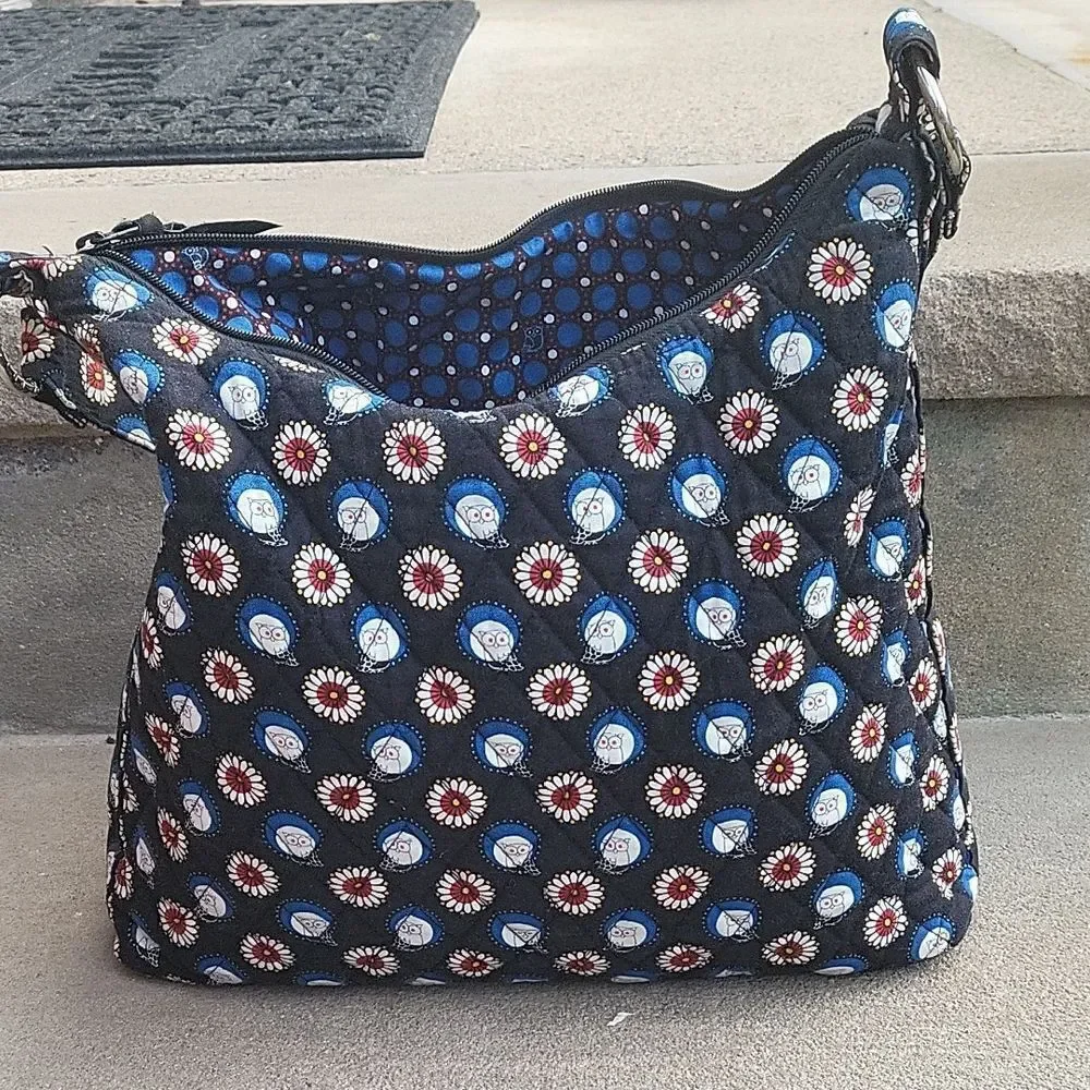Vera Bradley Black and Blue Owl Hobo Bag
